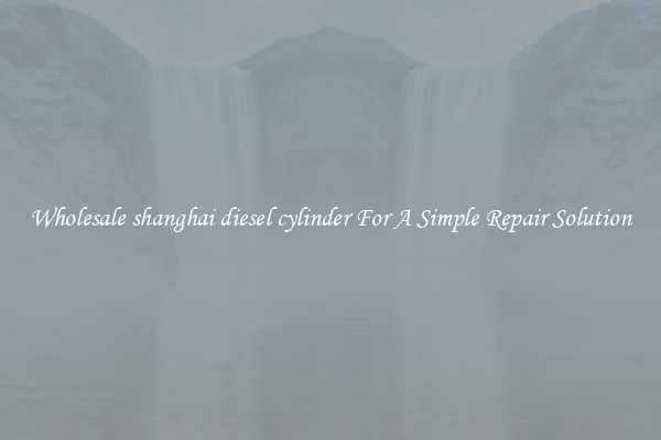 Wholesale shanghai diesel cylinder For A Simple Repair Solution