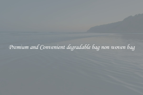 Premium and Convenient degradable bag non woven bag