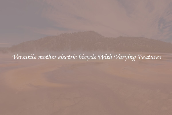 Versatile mother electric bicycle With Varying Features